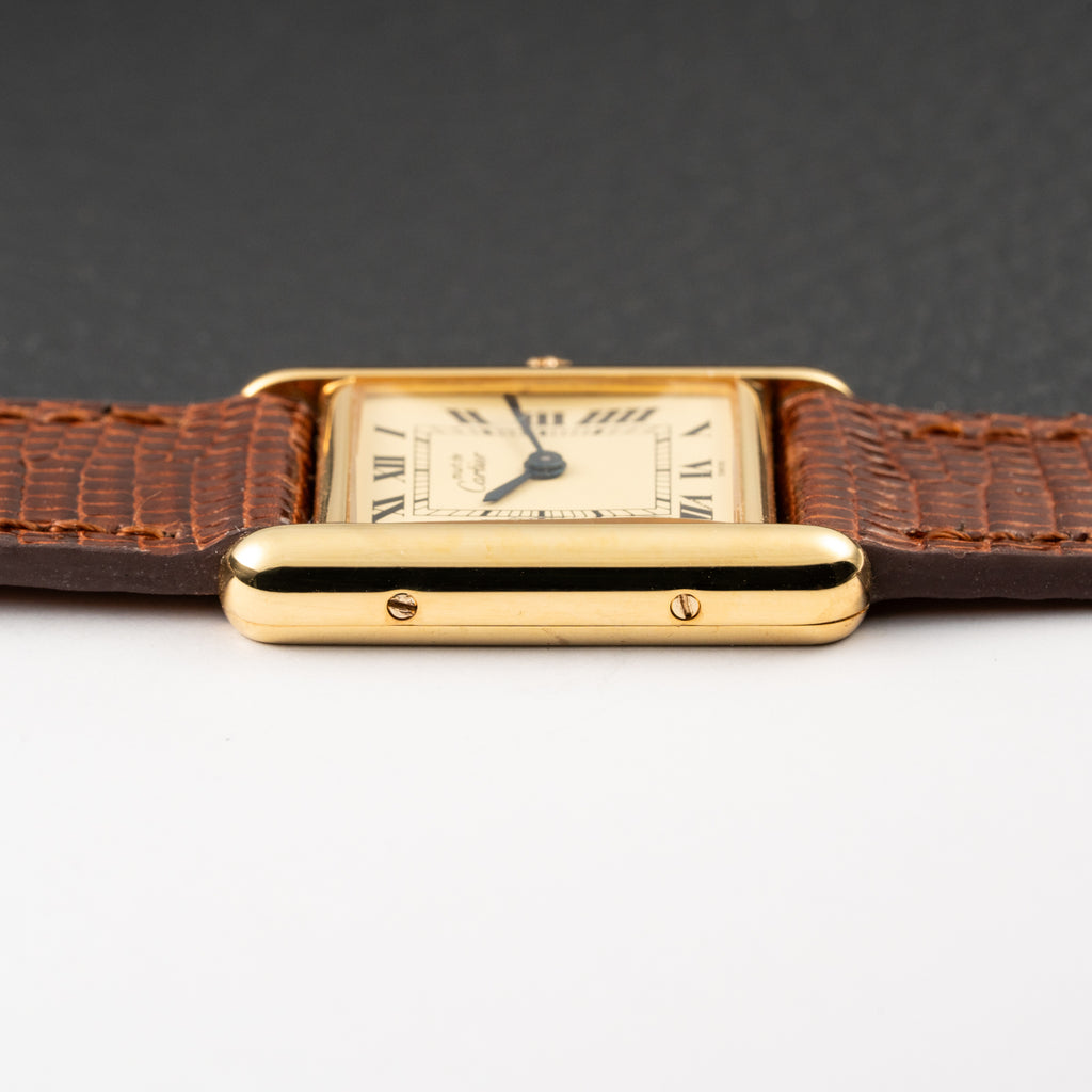 Cartier Tank Must de Lemon Roman Dial PM Vermeil Reference 3 66001