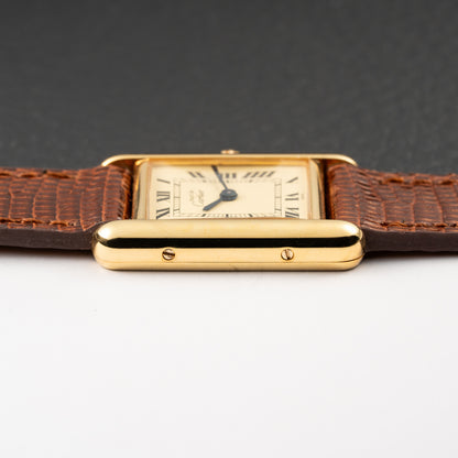 Cartier Tank Must de Lemon Roman Dial PM Vermeil Reference 3 66001