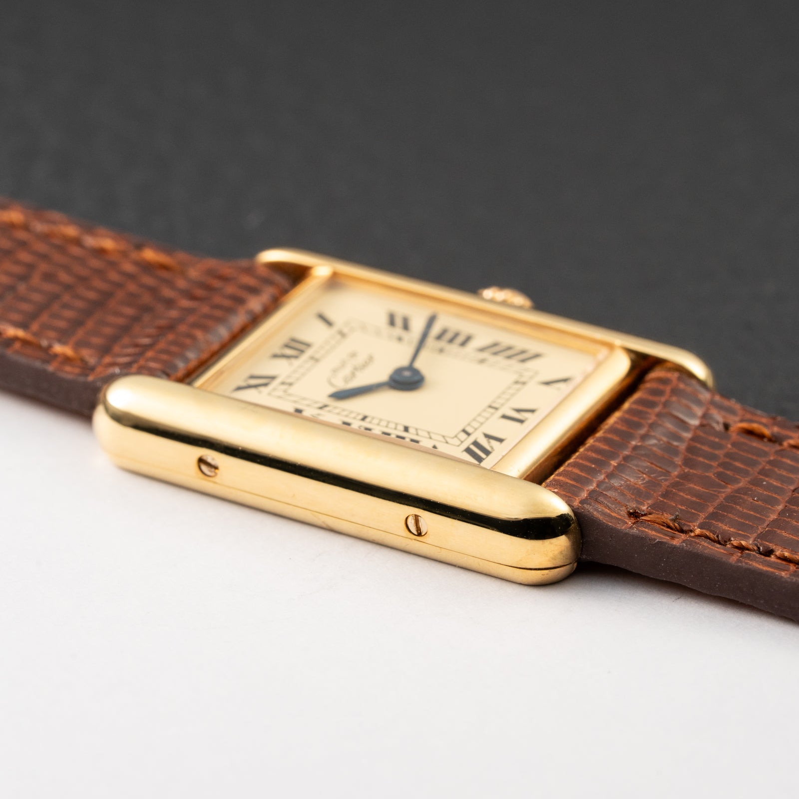 Cartier Tank Must de Lemon Roman Dial PM Vermeil Reference 3 66001