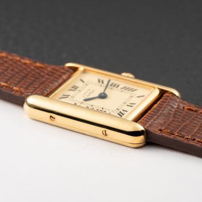 Cartier Tank Must de Lemon Roman Dial PM Vermeil Reference 3 66001