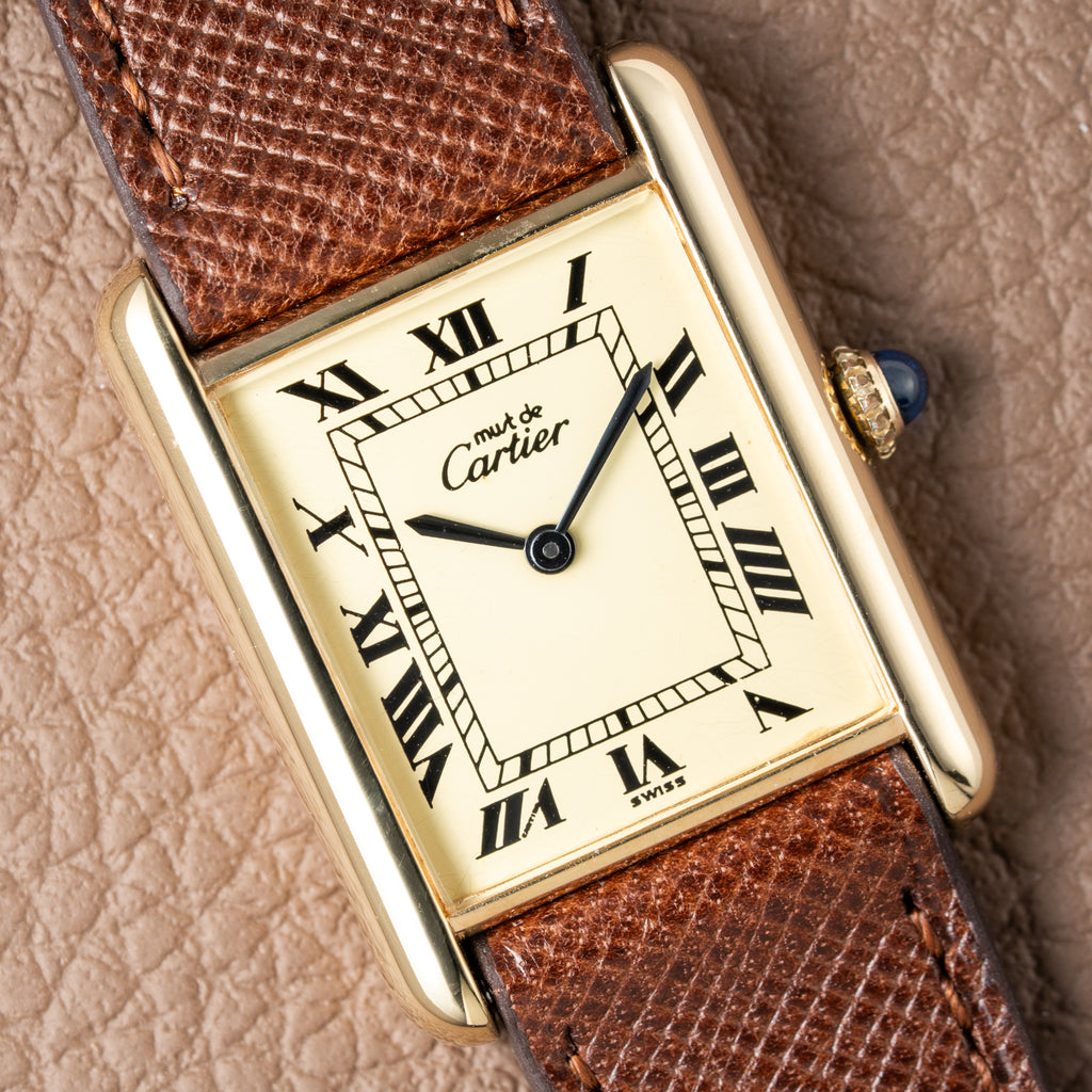 Cartier Must de Tank Vermeil Lemon Roman 1990s