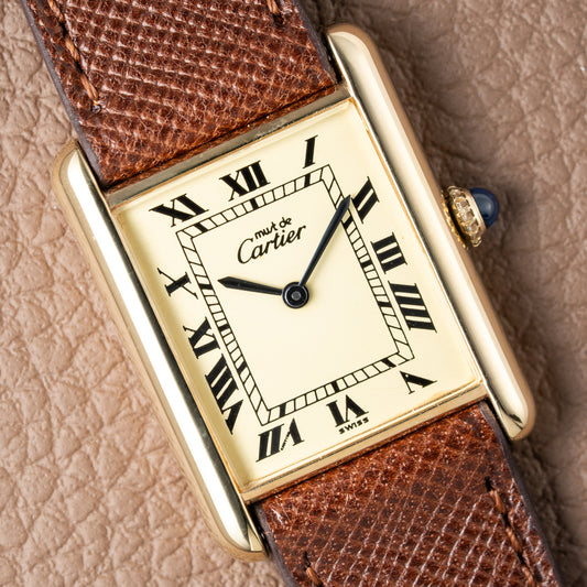 Cartier Must de Tank Vermeil Lemon Roman 1990s