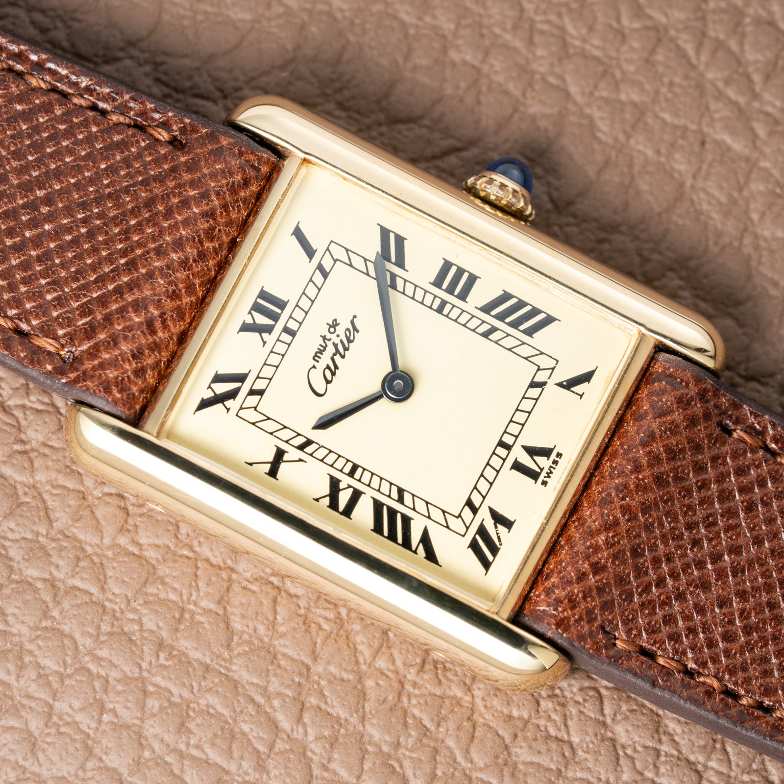 Cartier Must de Tank Vermeil Lemon Roman 1990s