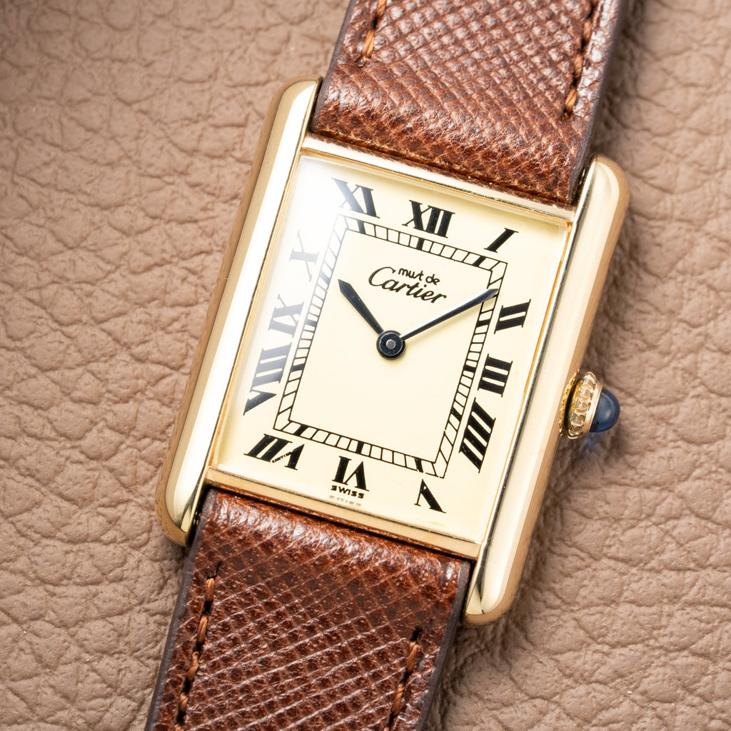Cartier Must de Tank Vermeil Lemon Roman 1990s