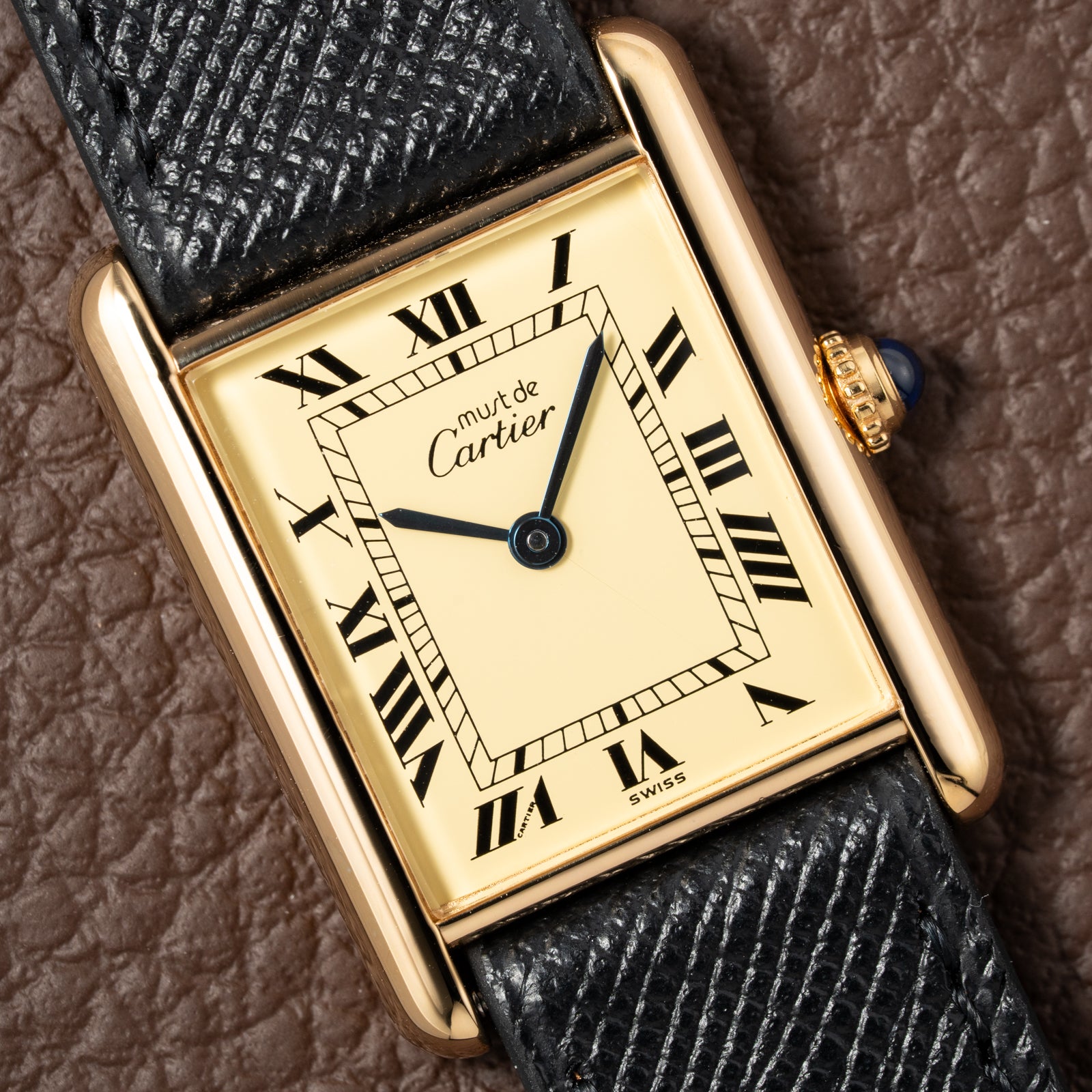 Cartier Must de Tank Vermeil Lemon Roman Dial Reference 590005