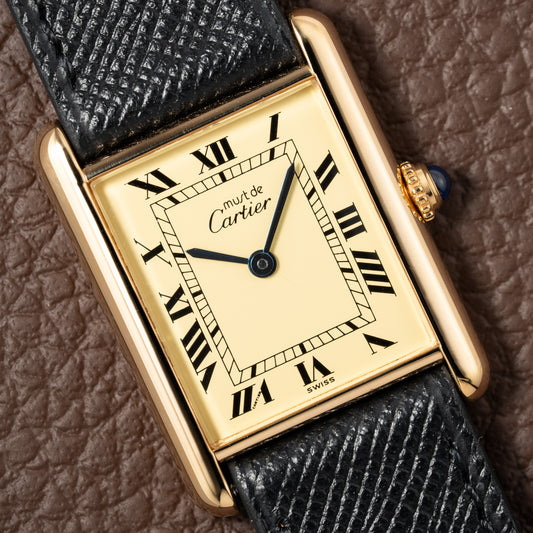 Cartier Must de Tank Vermeil Lemon Roman Dial Reference 590005