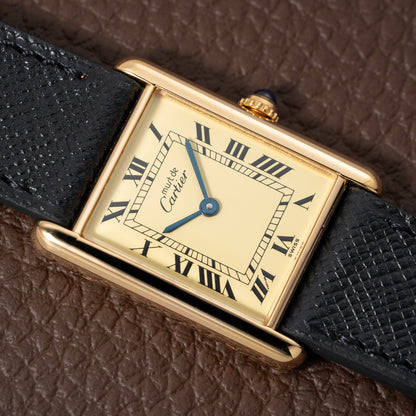 Cartier Must de Tank Vermeil Lemon Roman Dial Reference 590005