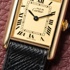 Cartier Tank Must de Vermeil Classic Roman Lemon Dial PM 1980s