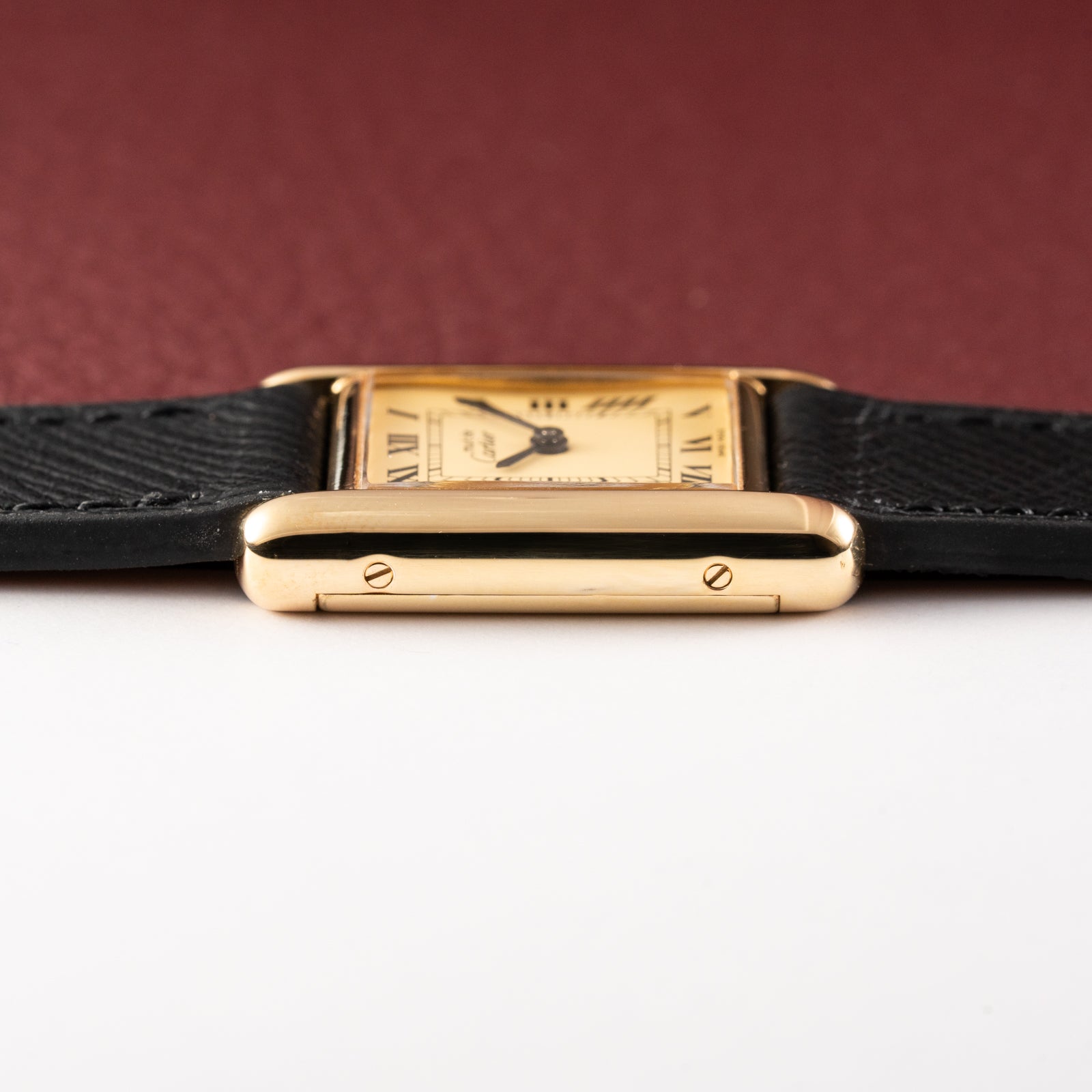 Cartier Tank Must de Vermeil Classic Roman Lemon Dial PM 1980s