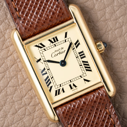 Cartier Must de Tank Vermeil Roman Full Set Ref. 3 66001 from 1986 !