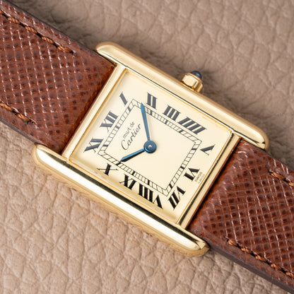 Cartier Must de Tank Vermeil Roman Full Set Ref. 3 66001 from 1986 !
