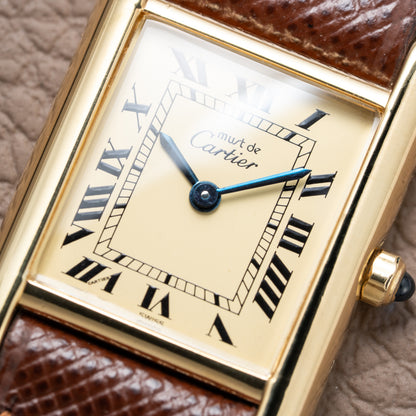 Cartier Must de Tank Vermeil Roman Full Set Ref. 3 66001 from 1986 !