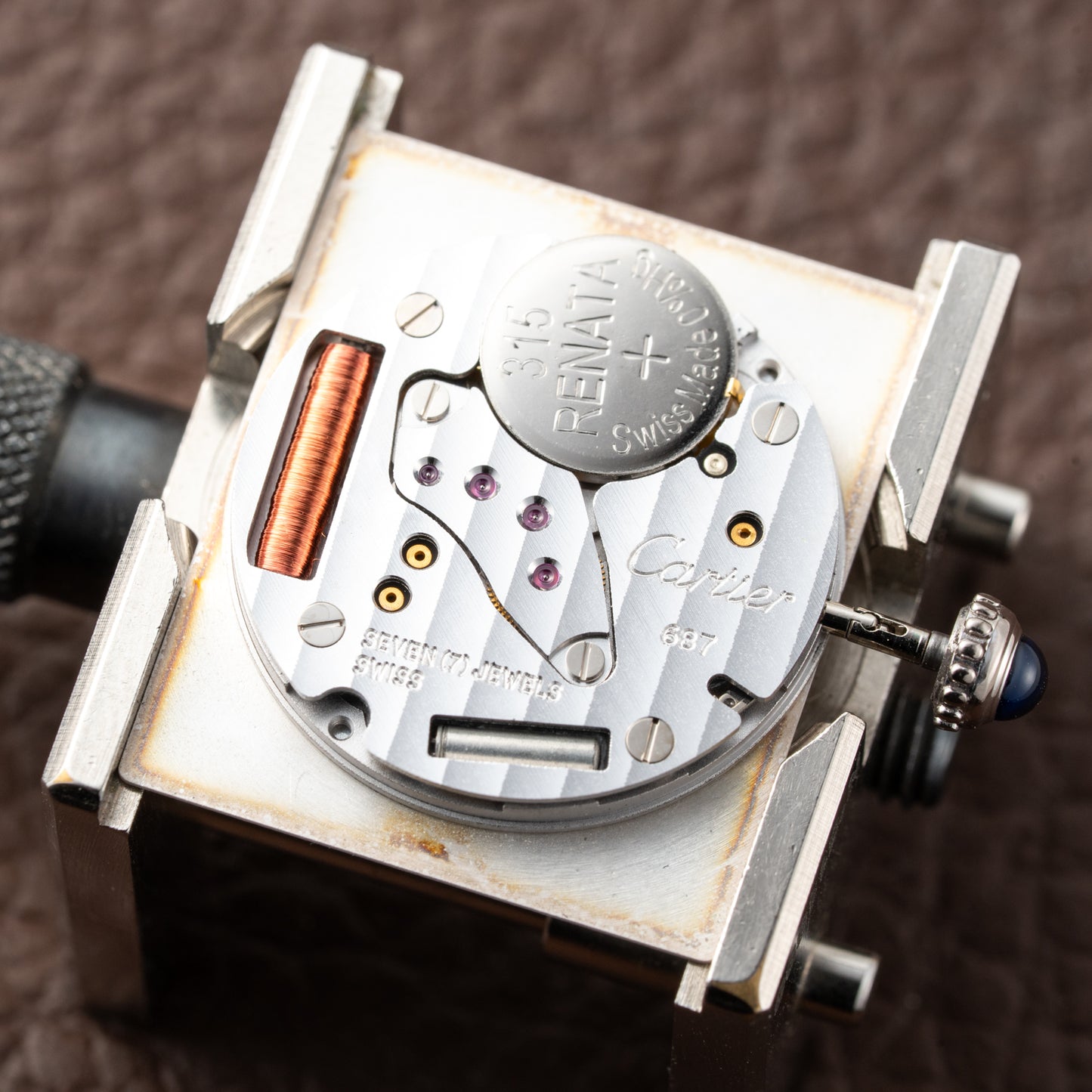 Cartier Tank Must de Large GM Blue Roman Dial 925 Silver Ref. 2414