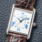 Cartier Tank Must de Large GM Blue Roman Dial 925 Silver Ref. 2414