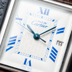 Cartier Tank Must de Large GM Blue Roman Dial 925 Silver Ref. 2414