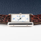 Cartier Tank Must de Large GM Blue Roman Dial 925 Silver Ref. 2414
