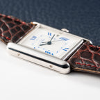 Cartier Tank Must de Large GM Blue Roman Dial 925 Silver Ref. 2414