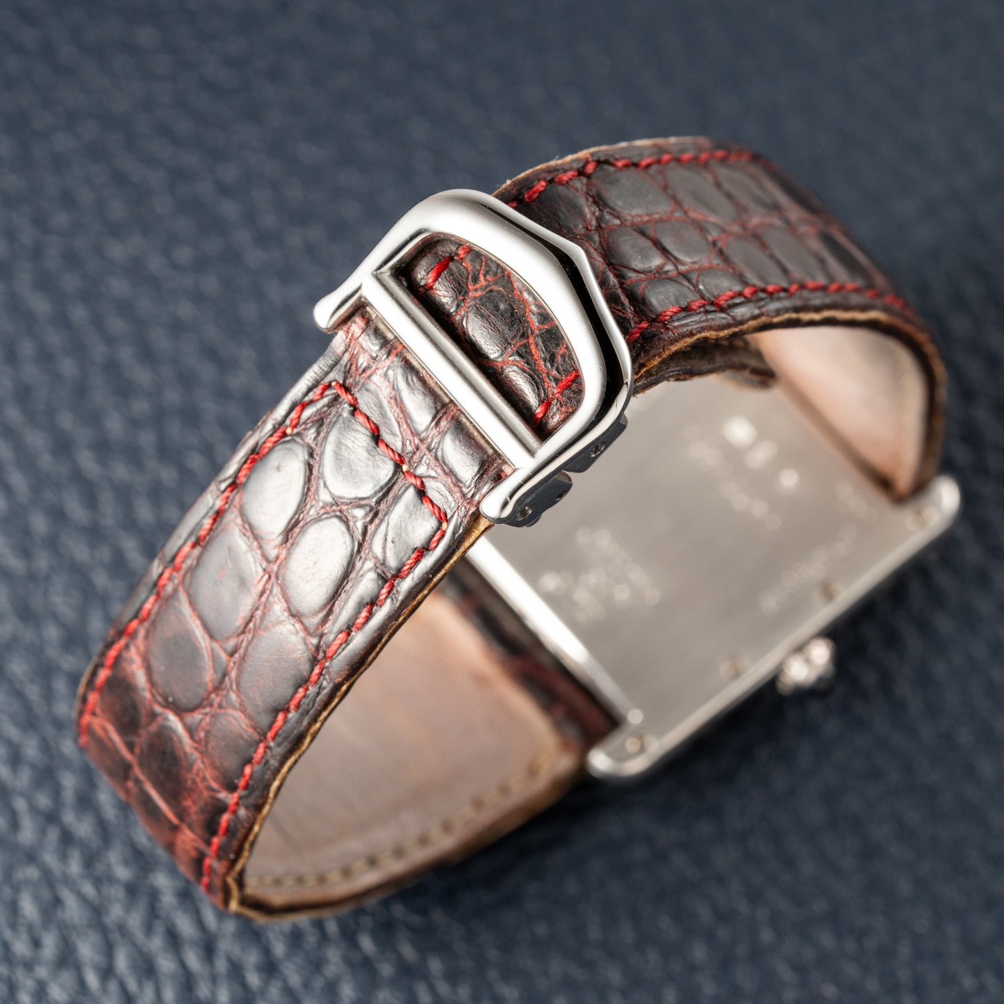 Cartier Tank Must de Large GM Blue Roman Dial 925 Silver Ref. 2414