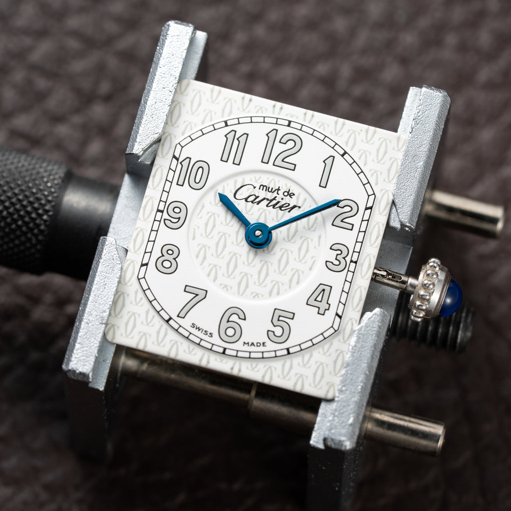 Cartier Tank Must de White Dial Silver 925 Sterling Silver Ref. 2416 From 1990s