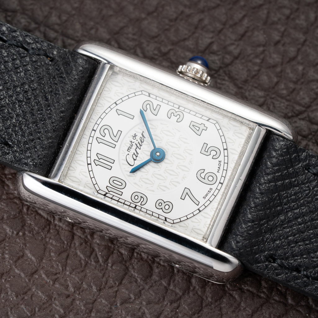 Cartier Tank Must de White Dial Silver 925 Sterling Silver Ref. 2416 From 1990s