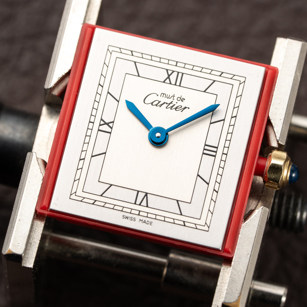 Cartier Tank Must de Silver Art Deco Dial Vermeil Full Set from 1985 with 2025 Cartier Service