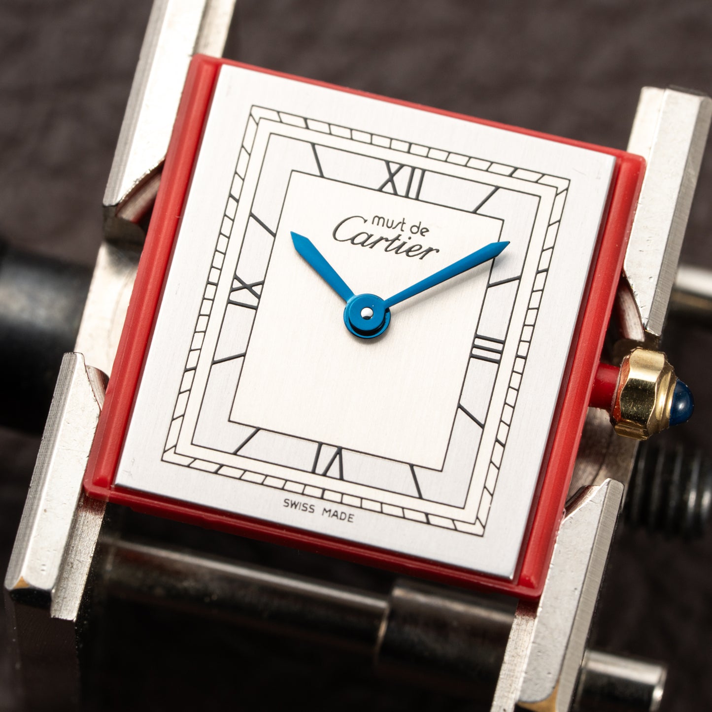 Cartier Tank Must de Silver Art Deco Dial Vermeil Full Set from 1985 with 2025 Cartier Service