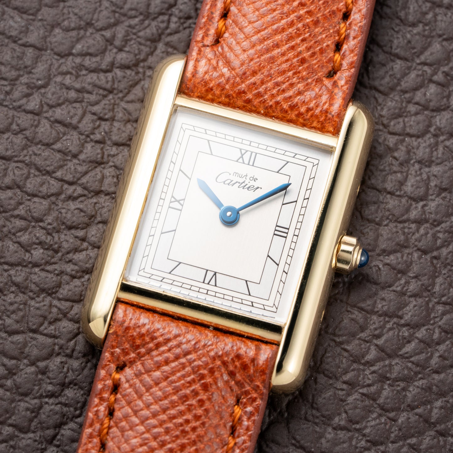 Cartier Tank Must de Silver Art Deco Dial Vermeil Full Set from 1985 with 2025 Cartier Service