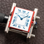 Cartier Tank Must de Silver Blue Roman Dial PM w/ Cartier Service 2026 Ref 666001 From 1980s