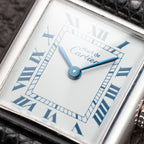 Cartier Tank Must de Silver Blue Roman Dial PM w/ Cartier Service 2026 Ref 666001 From 1980s