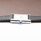 Cartier Tank Must de Silver Blue Roman Dial PM w/ Cartier Service 2026 Ref 666001 From 1980s