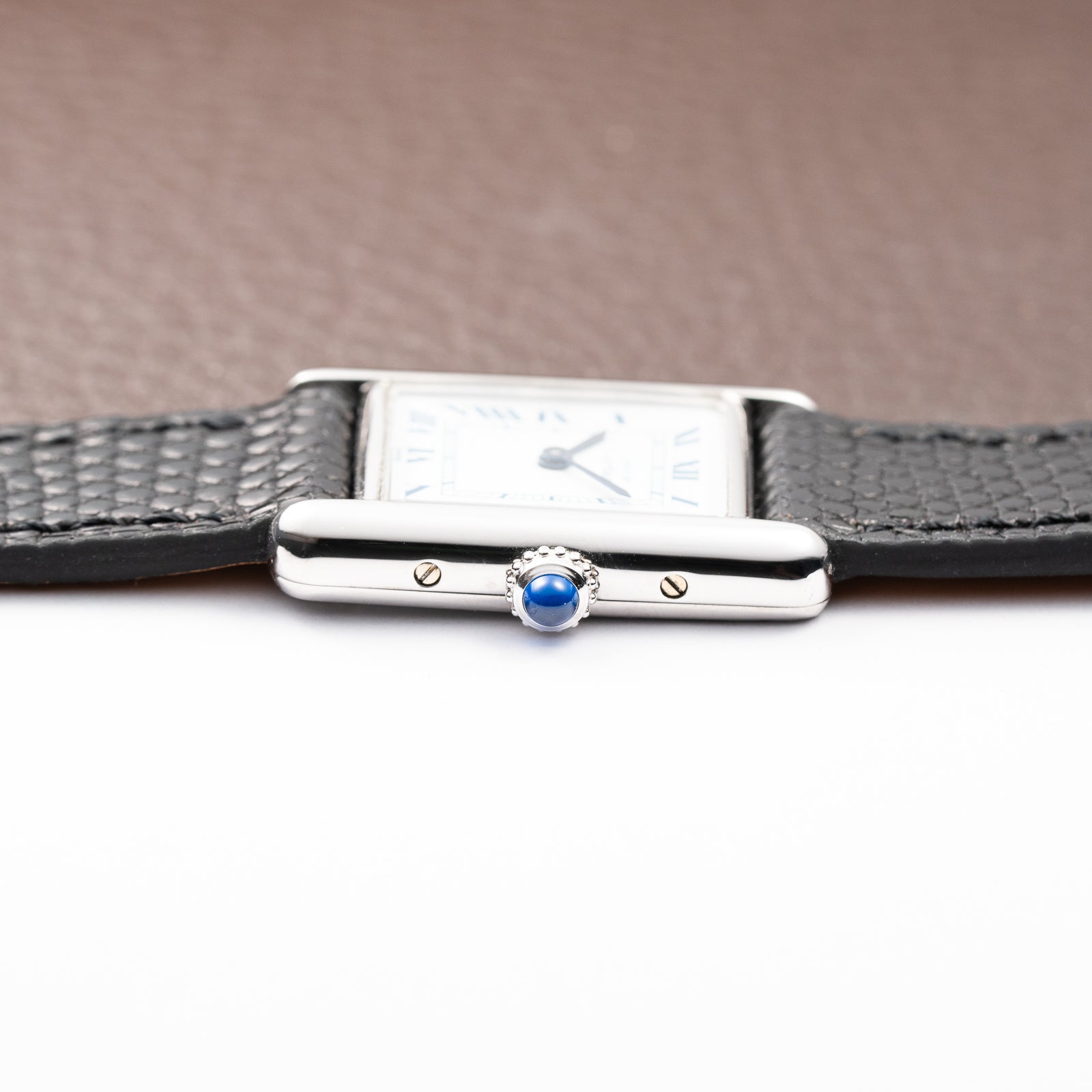 Cartier Tank Must de Silver Blue Roman Dial PM w/ Cartier Service 2026 Ref 666001 From 1980s