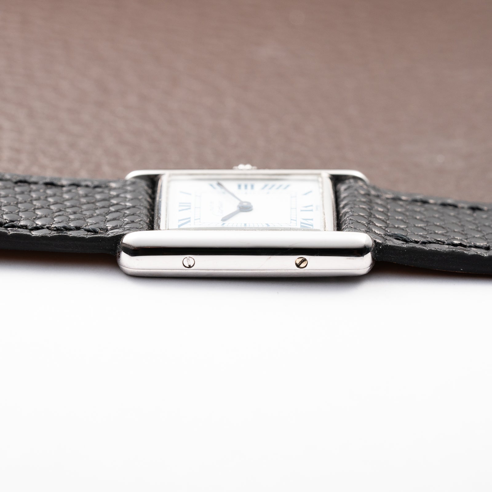 Cartier Tank Must de Silver Blue Roman Dial PM w/ Cartier Service 2026 Ref 666001 From 1980s