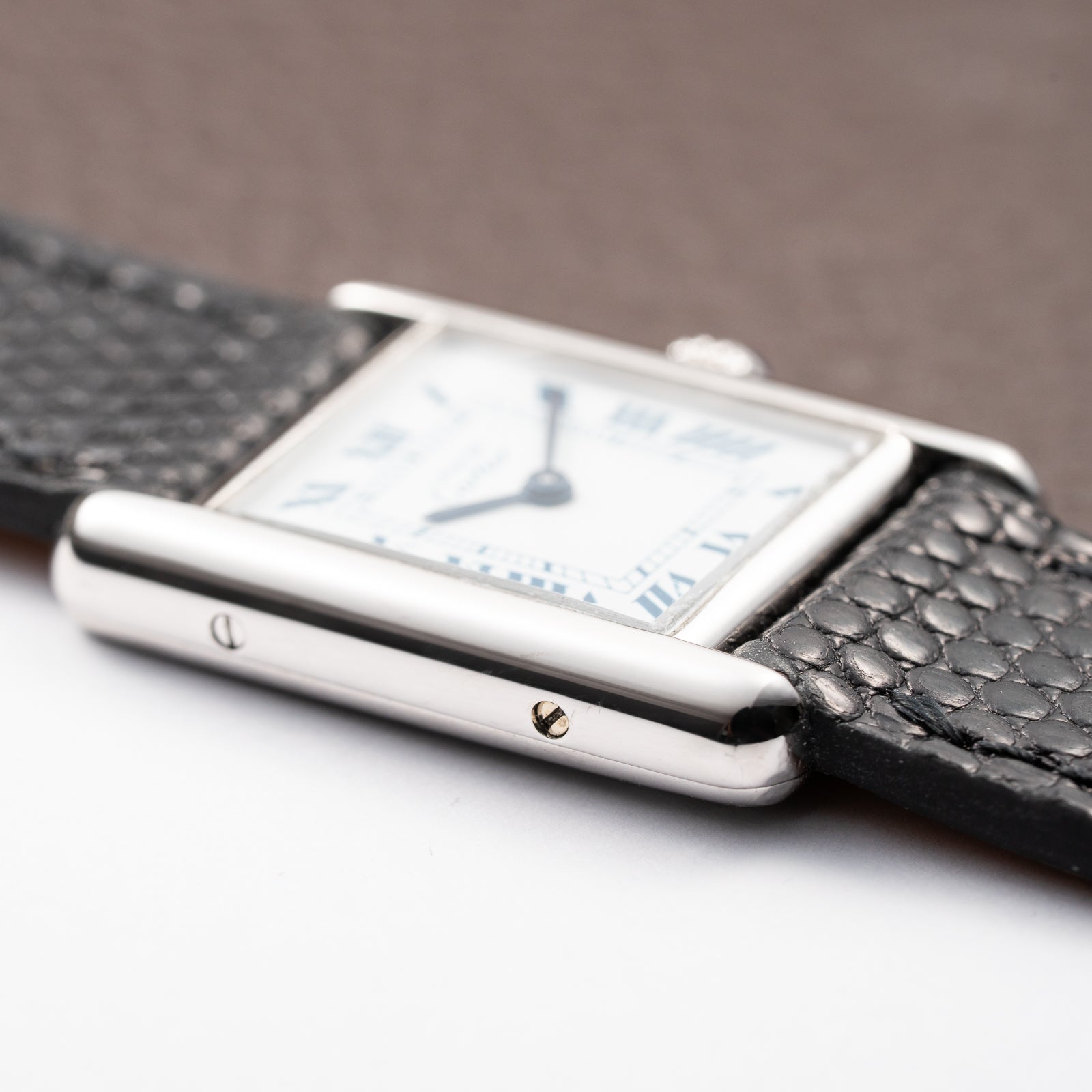 Cartier Tank Must de Silver Blue Roman Dial PM w/ Cartier Service 2026 Ref 666001 From 1980s