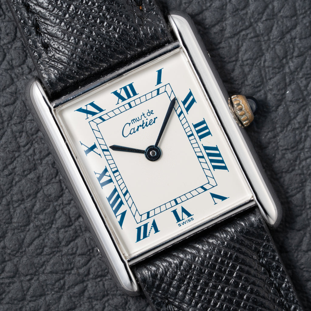 Cartier Must de Tank Silver White Roman Dial GM Reference 690006 from 1990s