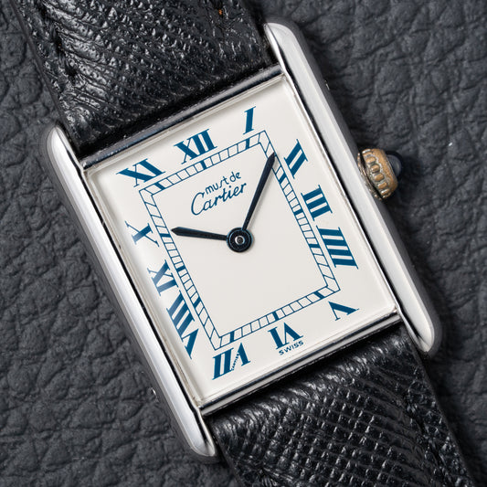 Cartier Must de Tank Silver White Roman Dial GM Reference 690006 from 1990s