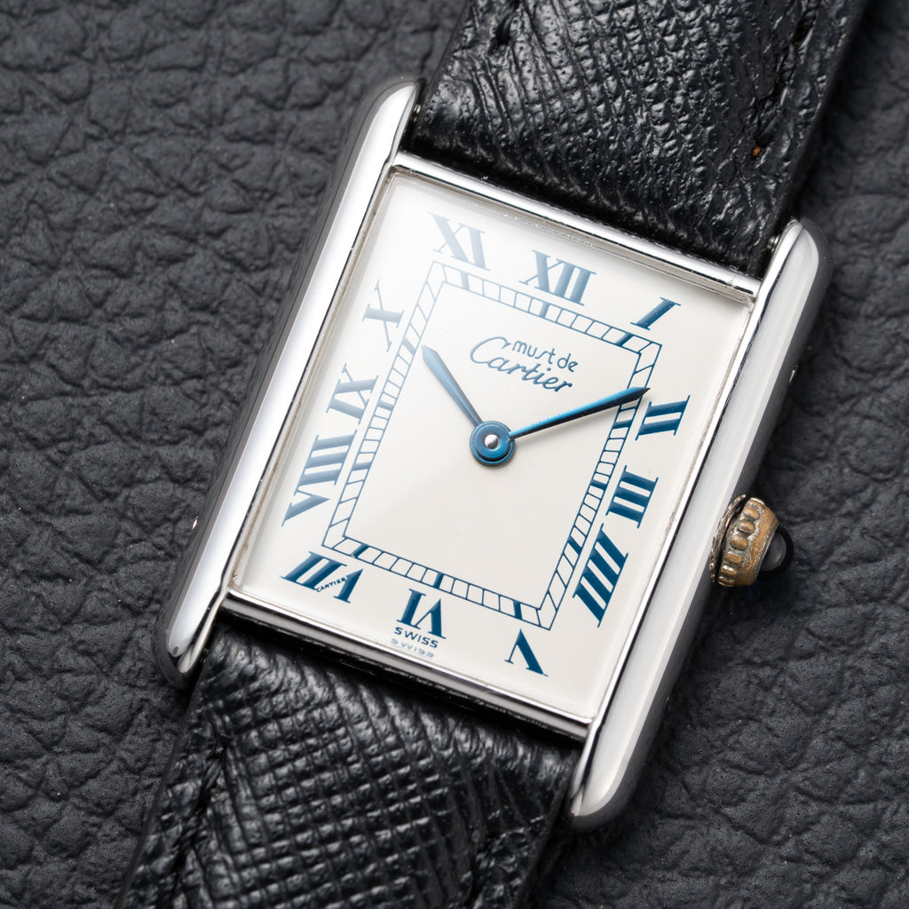 Cartier Must de Tank Silver White Roman Dial GM Reference 690006 from 1990s