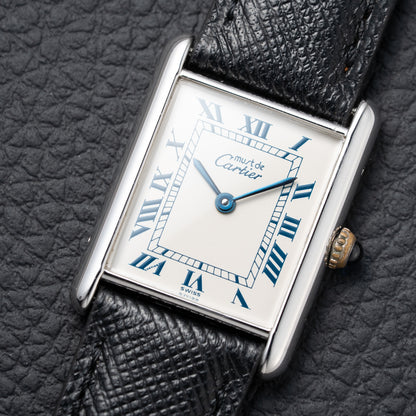 Cartier Must de Tank Silver White Roman Dial GM Reference 690006 from 1990s