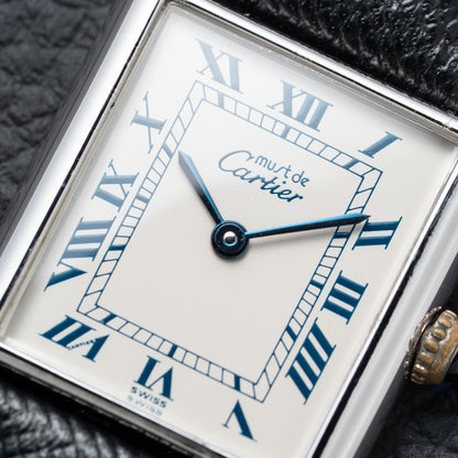 Cartier Must de Tank Silver White Roman Dial GM Reference 690006 from 1990s