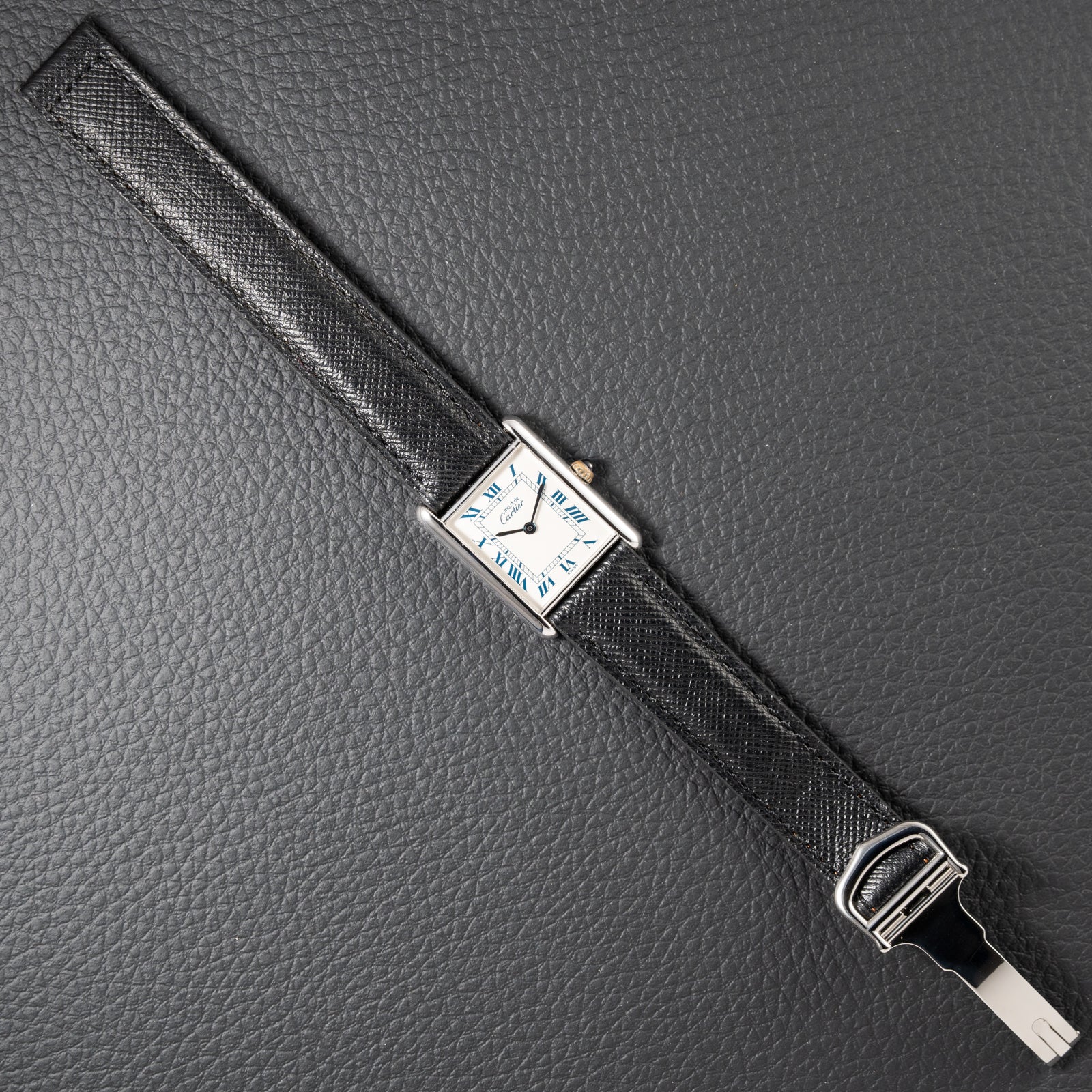 Cartier Must de Tank Silver White Roman Dial GM Reference 690006 from 1990s