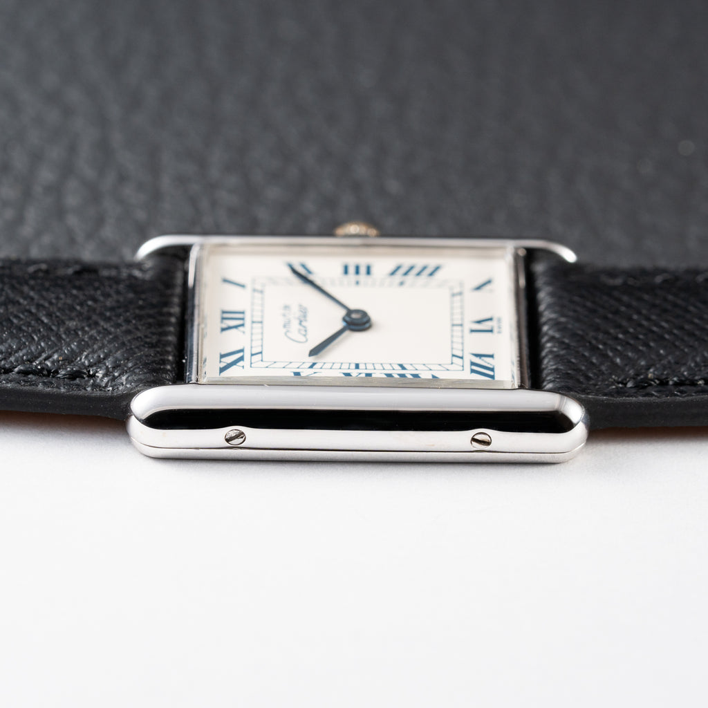 Cartier Must de Tank Silver White Roman Dial GM Reference 690006 from 1990s