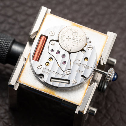 Cartier Tank Must de White Blue Roman Dial Large GM 925 Silver Ref. 2414 from 2000s