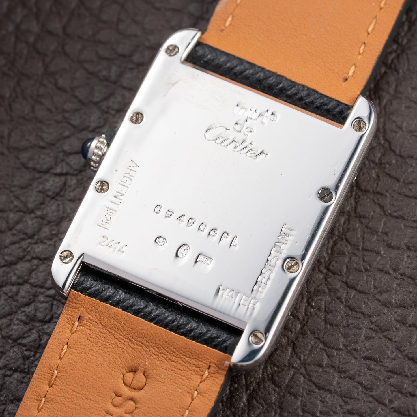 Cartier Tank Must de White Blue Roman Dial Large GM 925 Silver Ref. 2414 from 2000s