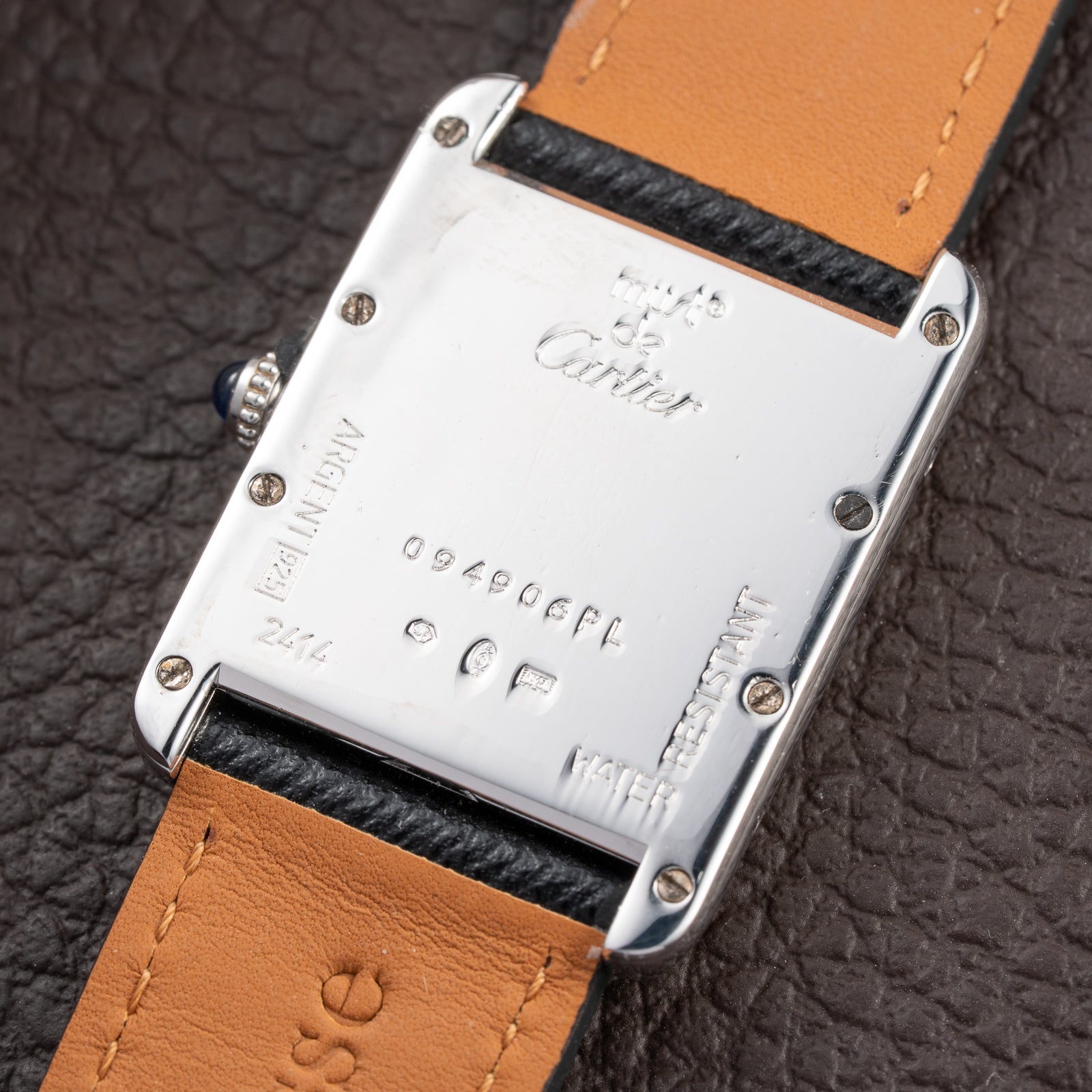 Cartier Tank Must de White Blue Roman Dial Large GM 925 Silver Ref. 2414 from 2000s