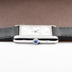 Cartier Tank Must de White Blue Roman Dial Large GM 925 Silver Ref. 2414 from 2000s