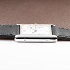 Cartier Tank Must de White Blue Roman Dial Large GM 925 Silver Ref. 2414 from 2000s