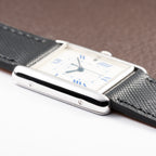Cartier Tank Must de White Blue Roman Dial Large GM 925 Silver Ref. 2414 from 2000s