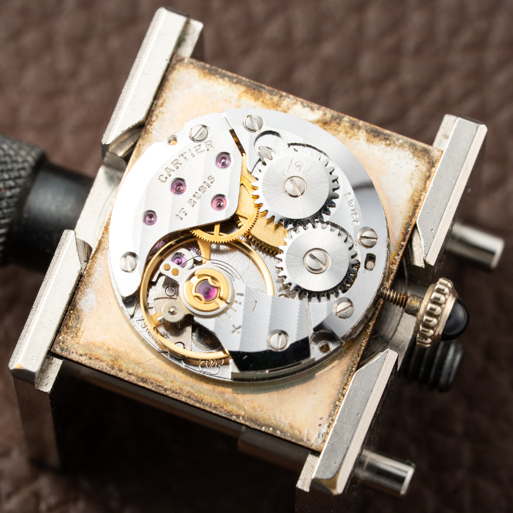 Cartier Tank Must de Vermeil ‘Turtle Shell’ Brown Wood Dial GM 1980s