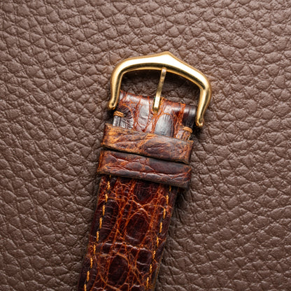 Cartier Tank Must de Vermeil ‘Turtle Shell’ Brown Wood Dial GM 1980s
