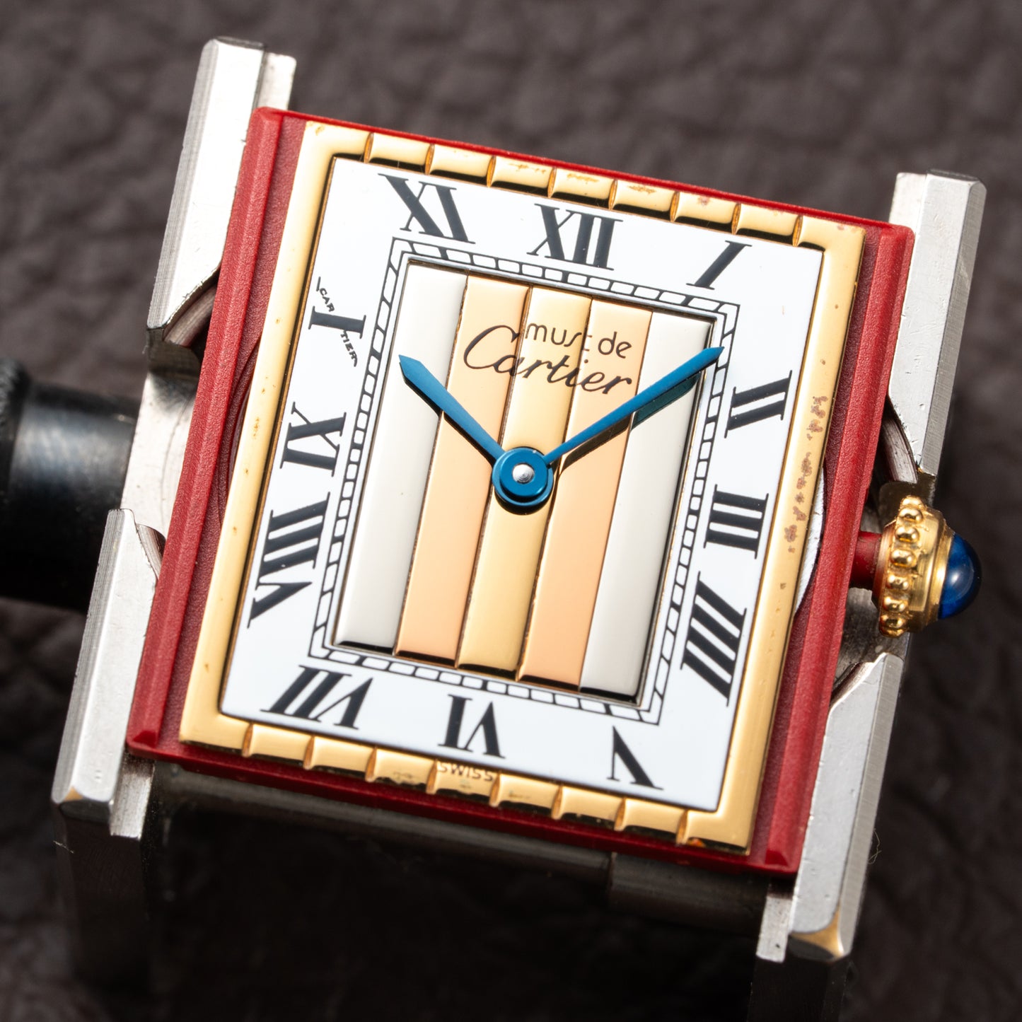 Cartier Tank Must de Vermeil Tricolor Trinity Mirror Dial Ref 590005 from 1990s