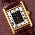 Cartier Tank Must de Vermeil Tricolor Trinity Mirror Dial Ref 590005 from 1990s